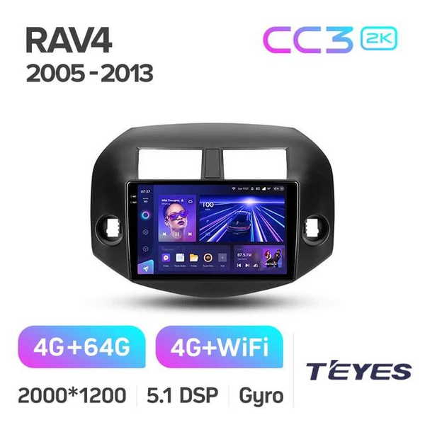 Магнитола Toyota RAV4 3 XA30 2005-2016 (Комплектация F2) Teyes CC3 2K 4 ...