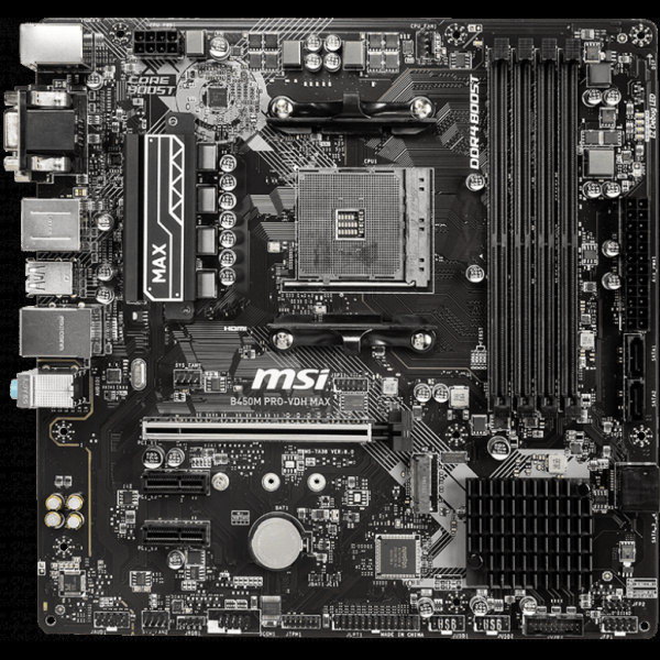 Материнская плата MSI B450M PRO-VDH MAX (AM4, mATX) купить по низкой ...