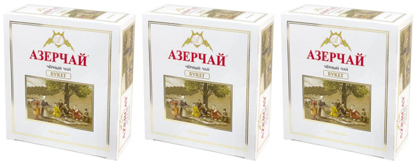 Азерчай Чай черный байховый Букет, 100 пакетиков, 200 г, 3 уп - купить ...