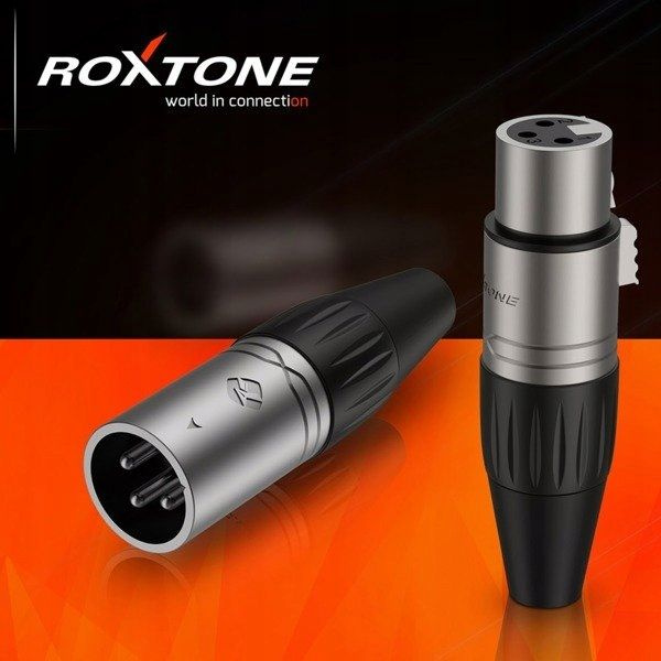 Набор из 2-х разъемов XLR ROXTONE XP3FM-NT, XLR кабельный папа+мама, 3 ...