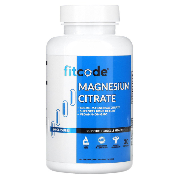 FITCODE, Цитрат магния, 400 мг, 60 растительных капсул - купить с ...