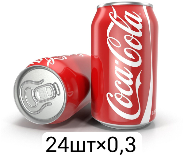 Coca Cola Classic, Кока Кола, 24 банки по 0,3 л, газированный напиток ...