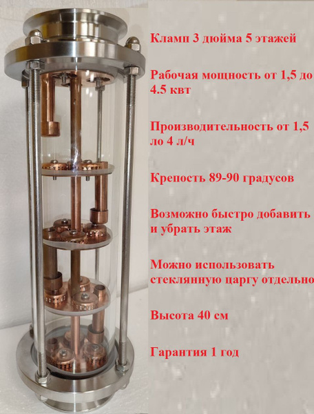 Колпачковая тарельчатая колонна, флейта медная 3 дюйма 5 этажей ...