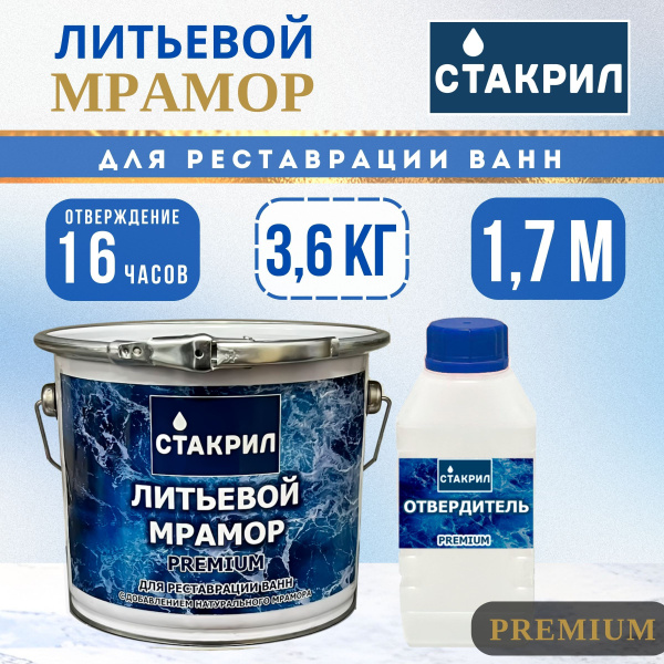 Жидкий акрил для ванн Стакрил Гладкая, Акриловая, Глянцевое покрытие ...