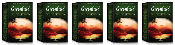 Greenfield Чай листовой Golden Ceylon черный, 200 г, 5 уп - купить с ...