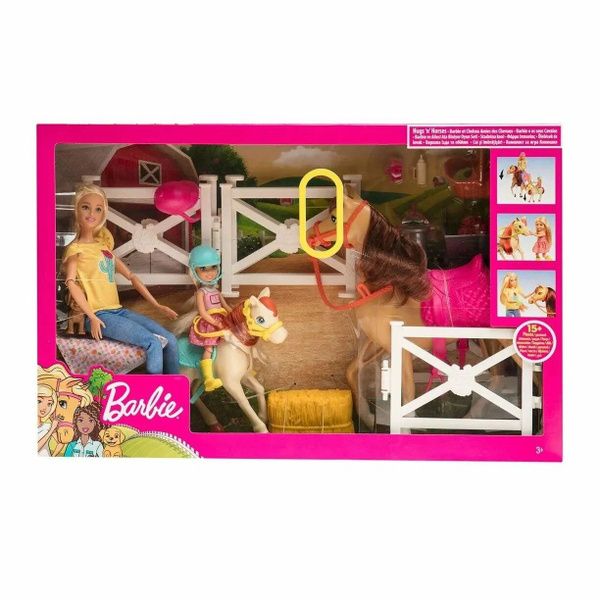 Набор кукол Barbie Барби, Челси и любимые лошадки, FXH15 - купить с ...