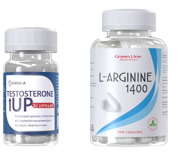 Набор для потенции testosterone up + arginineдля мужчин, экдистерон-с ...