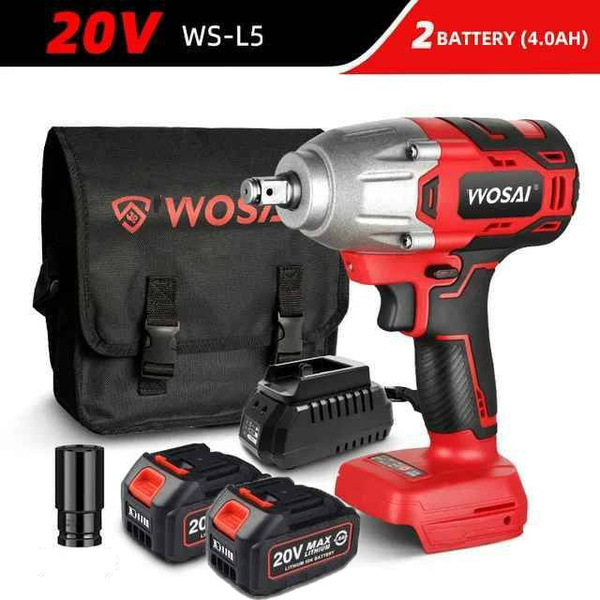 Гайковерт аккумуляторный с сумкой WOSAI WS-L5 600 Н*м, 20V, 4.0AH 2 ...