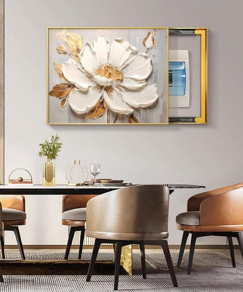 Крышка электросчетчика, внутренняя электрическая панель, скрытые ...