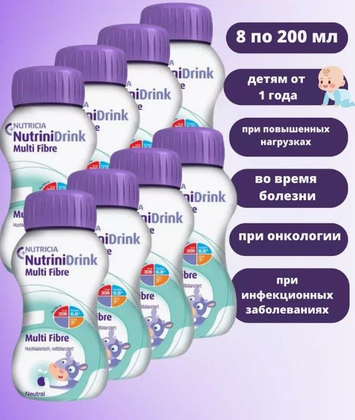 NutriniDrink Multi Fibre / НУТРИДринк с пищевыми волокнами, 200 мл. х 8 ...