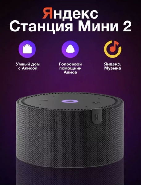 Умная колонка Яндекс.Станция Мини с Алисой, черная (YNDX-00021K) купить ...