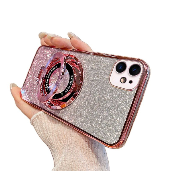 Чехол Silicone для Apple iPhone 12 Mini MagSafe прозрачный с блёстками ...