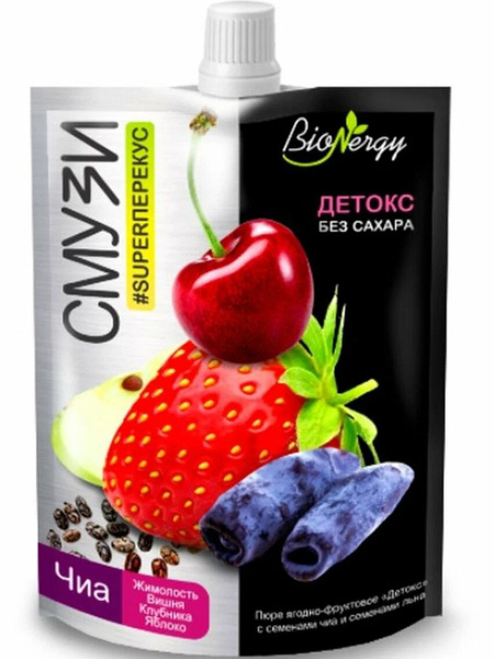 Смузи "BioNergy" детокс (чиа, жимолость, вишня, клубника, яблоко) 120г ...