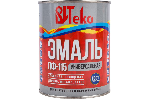 Эмаль Витеко ПФ 115-09 Гладкая, Алкидная, Глянцевое покрытие, белый ...