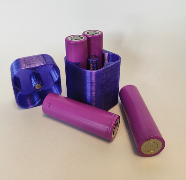 Бокс для батареек/аккумуляторов 21700-2x2, арт. 21700-2x2-violet ...