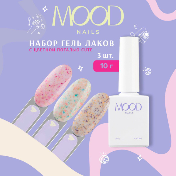 MOODNAIL Набор гель лаков с поталью купить на OZON по низкой цене ...
