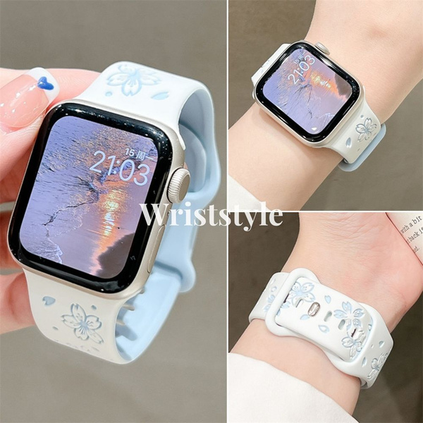 Двухцветные вишневые силиконовые ремешки Apple Watch S9 8 7 6 5 4 3 1 ...