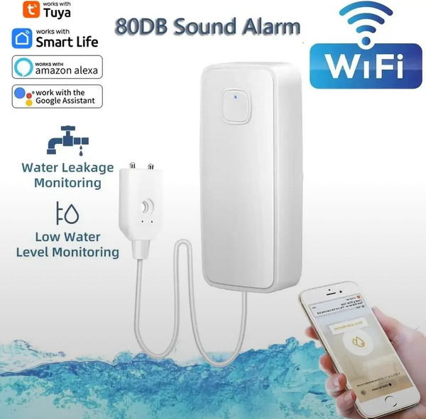 Умный датчик протечки воды . TUYA WiFi . Сирена 80 db - купить с ...