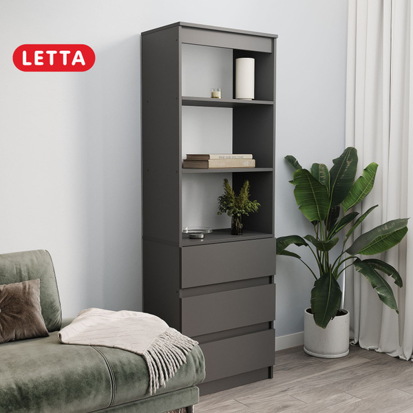 Стеллаж Стеллаж_L14014_Letta_Белое тиснение, 60.4х35.4х180 см, LETTA ...
