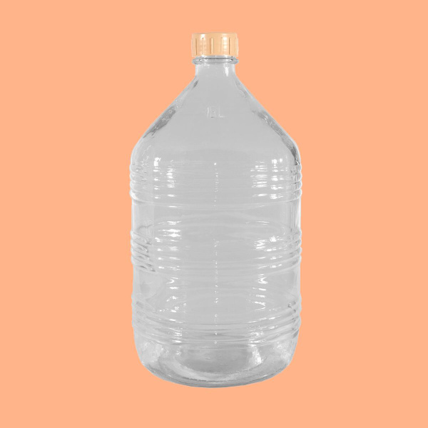 Стеклянная бутыль/ для вина и напитков "Рифленая"/ 10 литров , с ...