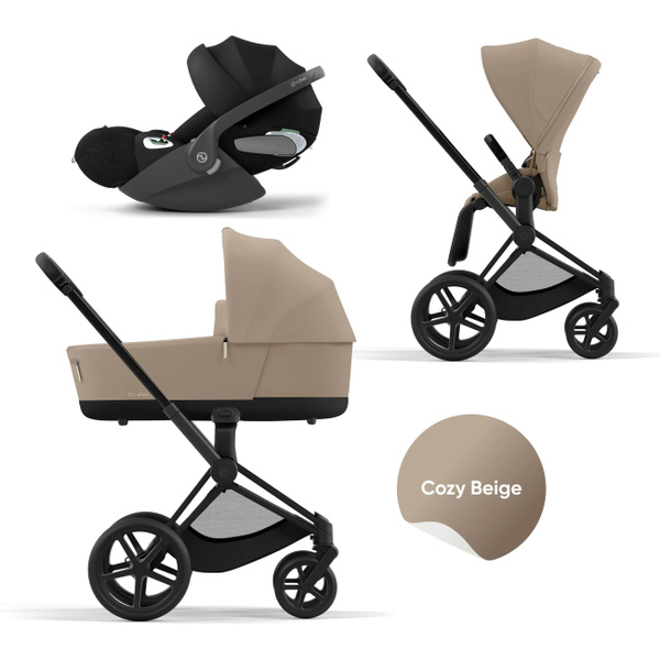 Cybex Priam IV Коляска 3 в 1, шасси Matt Black/Cozy Beige купить на ...