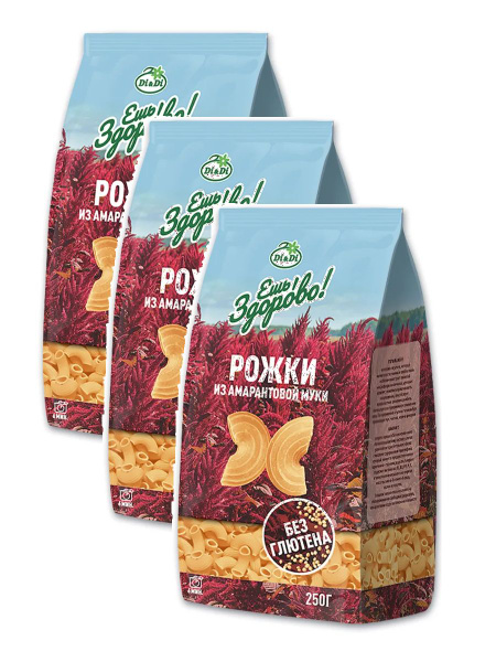 Рожки Di&Di из амарантовой муки без глютена, 250 г х 3 шт - купить с ...