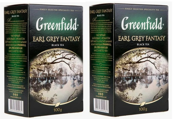 Чай чёрный листовой Greenfield Earl grey fantasy 100 гр - 2 штуки ...