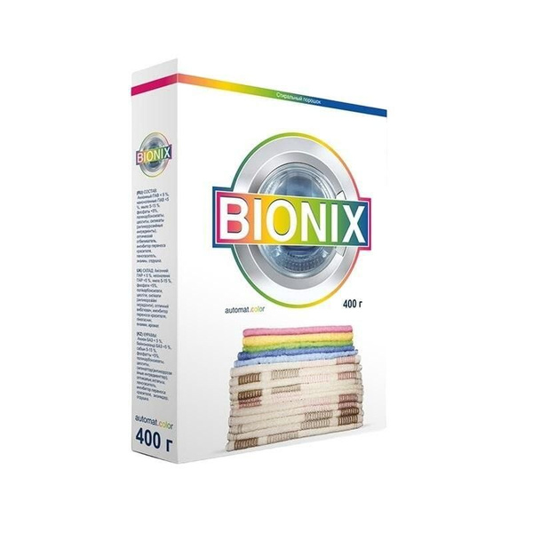Bionix Стиральный порошок 400 г Для цветных тканей, Для черных и темных ...