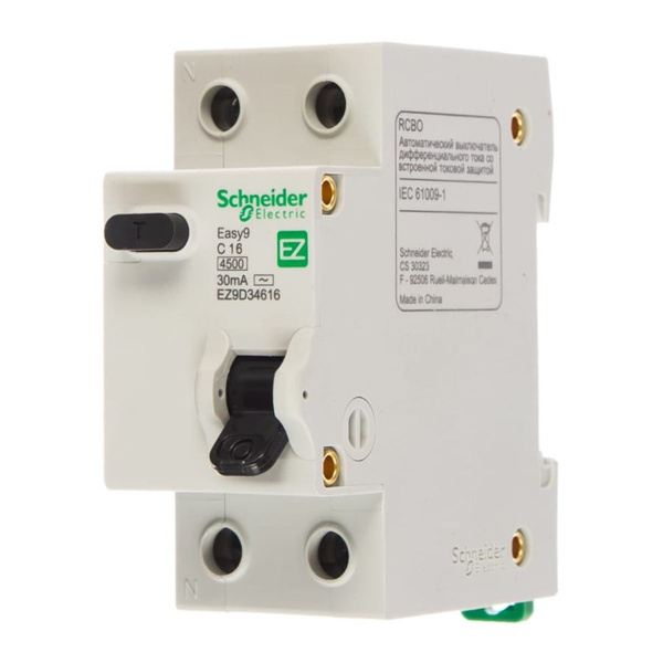 Автомат дифференциальный schneider electric acti9 1 полюс 16 а 30 ма тип ас