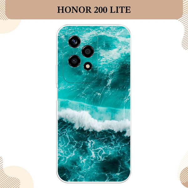 Силиконовый чехол на Honor 200 Lite / Хонор 200 Лайт, Бирюзовая волна ...
