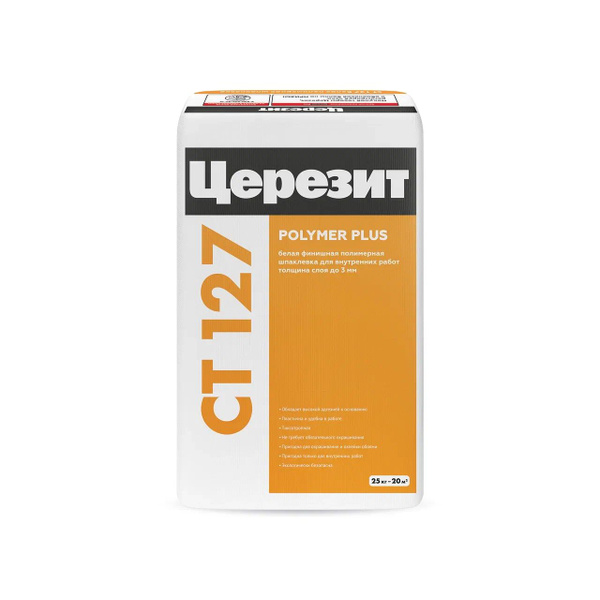 Финишная полимерная шпаклевка Церезит CT 127, белая, для внутренних ...