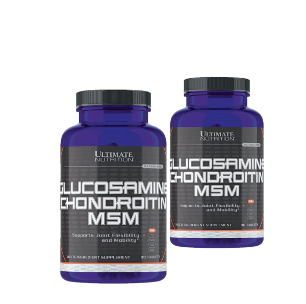 2 УПАКОВКИ! Ultimate Nutrition Glucosamine Chondroitin MSM 90 таблеток ...