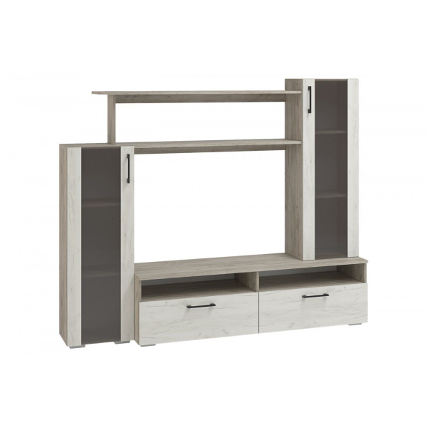 Гостиная "Эмма МИНИ" (Улучшенная фурнитура) - дуб крафт серый/дуб крафт ...