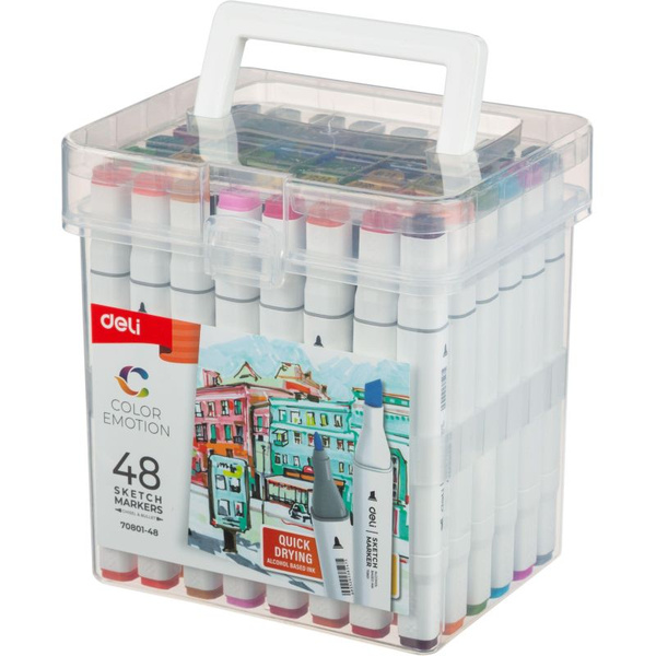 Маркер для скетчинга E70801-48 48 цветов/наб. двухсторонние - купить с ...