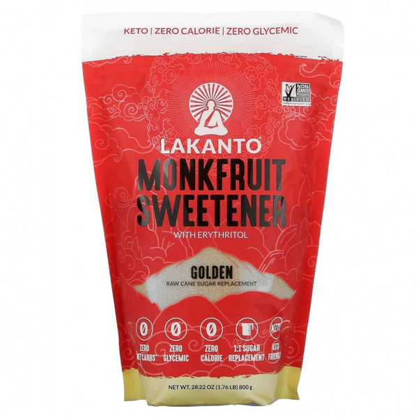 Lakanto, подсластитель из архата с эритритолом, золотой, 800 г - купить ...