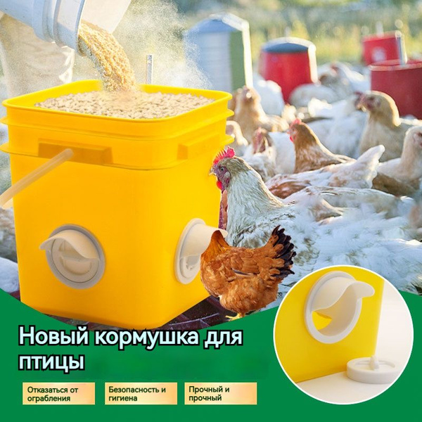 4 автоматические кормушки для цыплят + 12-литровая бочка - купить с ...