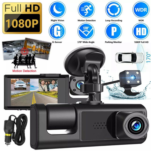 3-канальный автомобильный видеорегистратор HD 1080P с 3 объективами ...