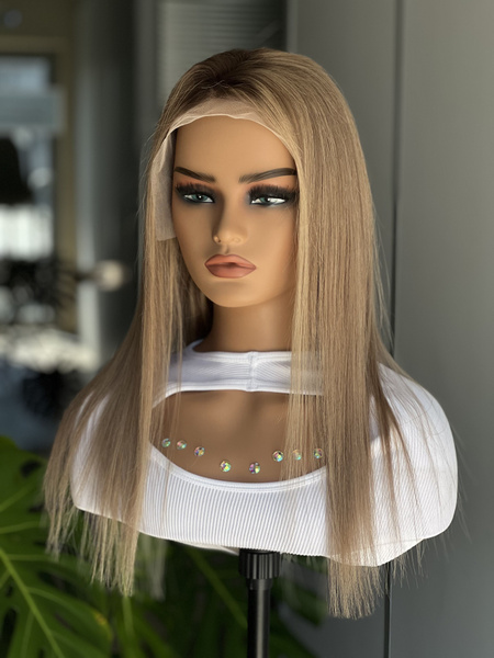 Парик из натурального волоса ONLYSHAIR 50см блонд/холодно-русый ...