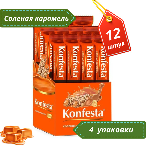 Характеристики Конфеты KONFESTA DUO с соленой карамелью 12 штук по 38 г ...