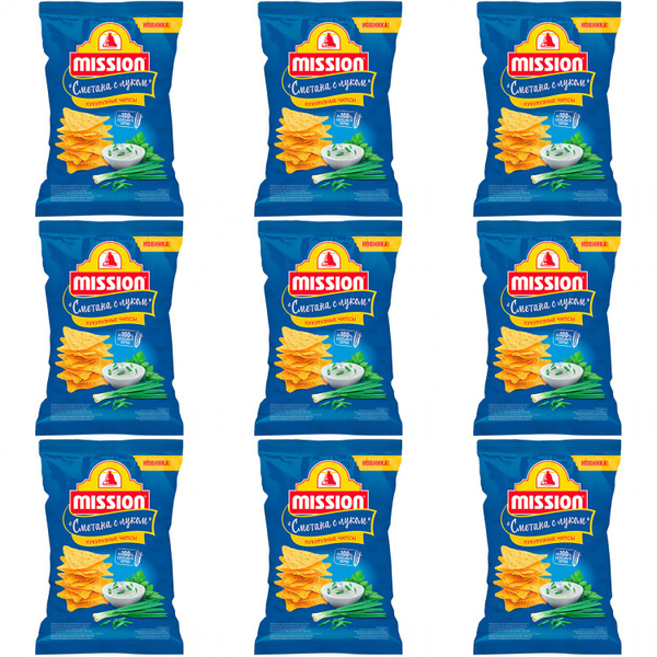 Mission Чипсы кукурузные Сметана и лук, 90 г, 9 шт - купить с доставкой ...