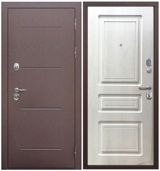 Входная дверь Ferroni Для дома 860х2050 мм, Медный антик/Белый Ясень ...