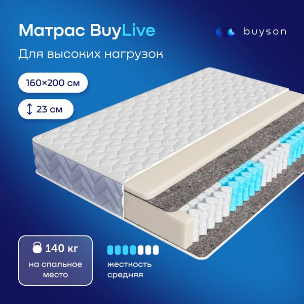 Матрас buyson Матрас_BuyLive, Независимые пружины, 160 - купить по ...