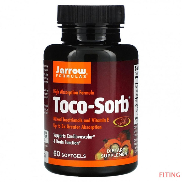 Jarrow Formulas, Toco-Sorb, смесь токотриенолов и витамина Е, 60 мягких ...