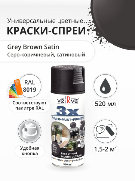 Аэрозольная краска Verve, универсальная быстросохнущая эмаль RAL в ...