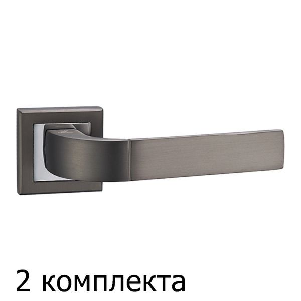 Ручки дверные Верона (LOCKit) MBNB/PC графит/глянцевый хром без защелки ...