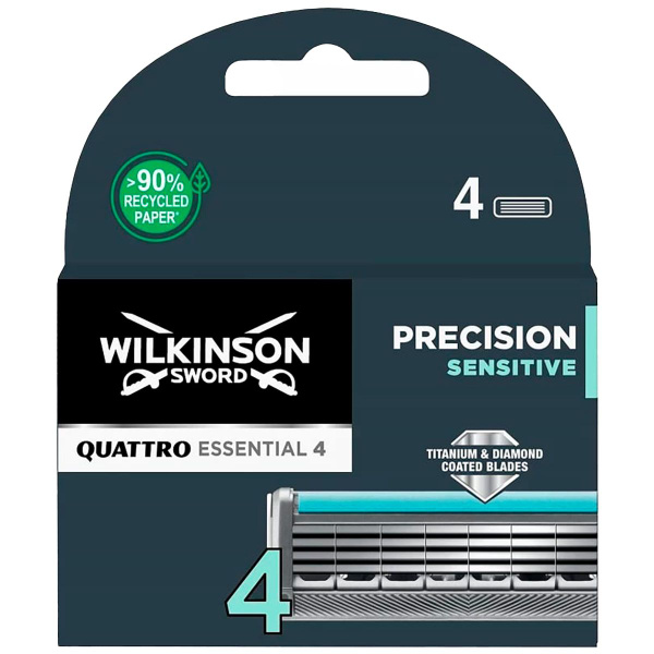 Wilkinson Sword Сменные кассеты QUATTRO Essential Sensitive (4 шт.), 4 ...