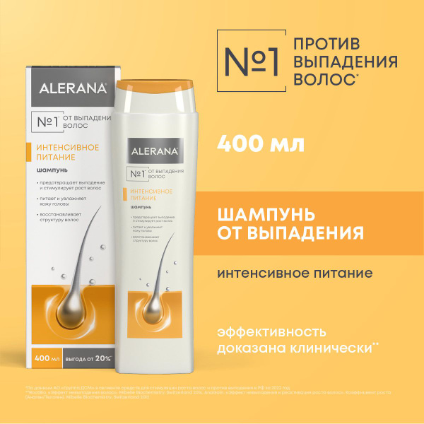 Алерана Интенсивное питание, шампунь 400 мл - купить с доставкой по ...