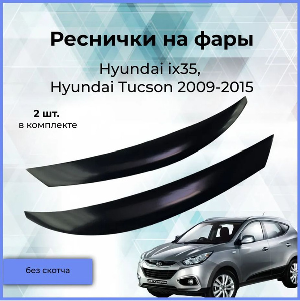 Реснички на фары / Накладки на передние фары для Hyundai ix35, Hyundai ...