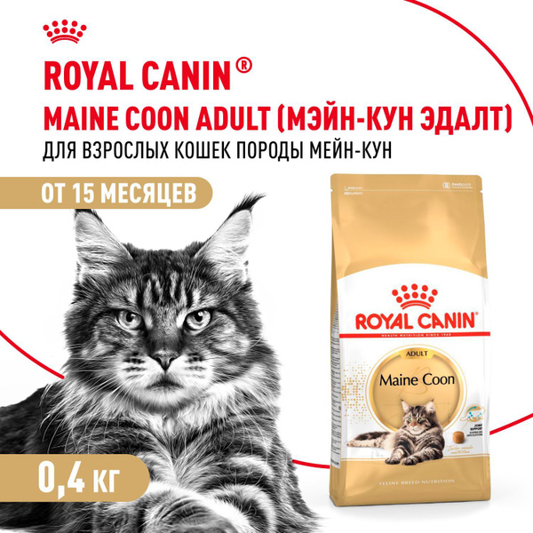Сухой корм для кошек Royal Canin для породы мейн кун, 400 г - купить с ...