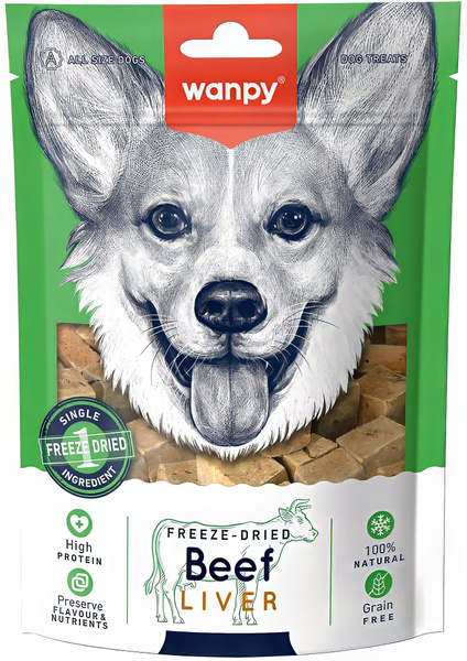 Лакомство Wanpy Dog Freeze Dried Biff Liver для собак, сублимированное ...